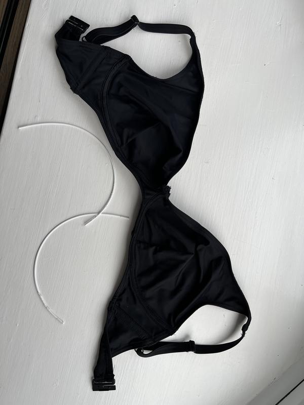 ASOS DESIGN Fuller Bust mix and match monowire halter bikini top in black