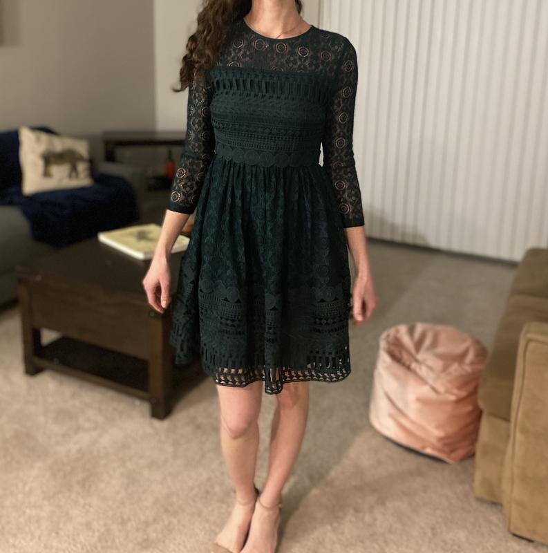 chinese dress ladies Rent ASOS DESIGN Premium Lace Mini Skater Dress
