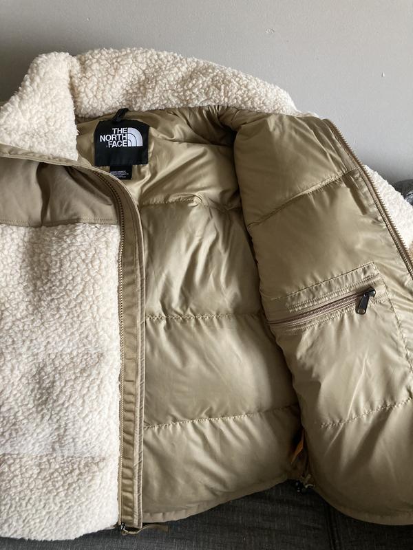The North Face Nuptse Sherpa jacket in beige | ASOS