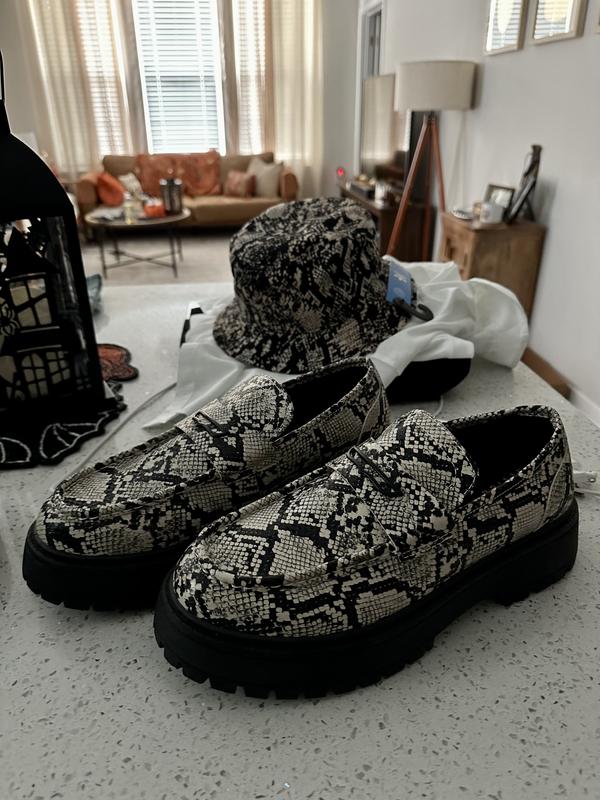 ASOS DESIGN chunky loafers in faux snake | ASOS display picture 3