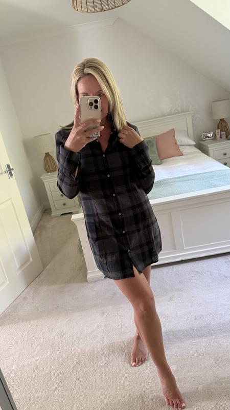 【正規品】Checked Shirt Mini Dress Buy Yours Curve Grey Limited Long Sleeve Mini Check 100