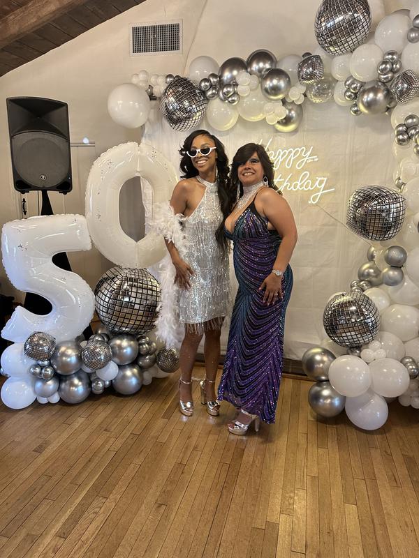 Jaded Rose Tall halterneck mini dress with silver sequin fringing