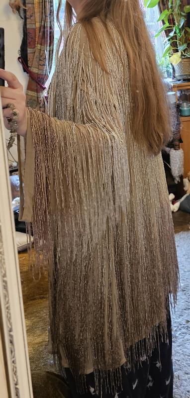 ASOS DESIGN Curve embellished plunge mini dress in ombre beaded fringe in  taupe | ASOS