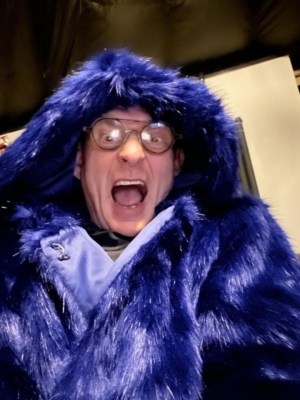 Labelrail x Juliette Foxx faux fur monster coat in cobalt blue | ASOS