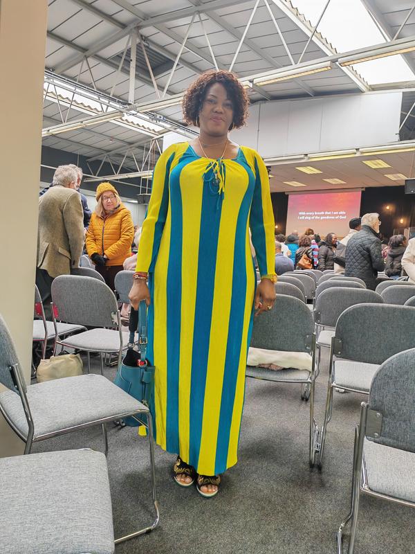 dress blue yellow Citrus Grove Stripe Mini | Trendy Women's Dresses Style it with the matching headwrap and belt for a trendy look with sneakers July Mini Dress Blue |