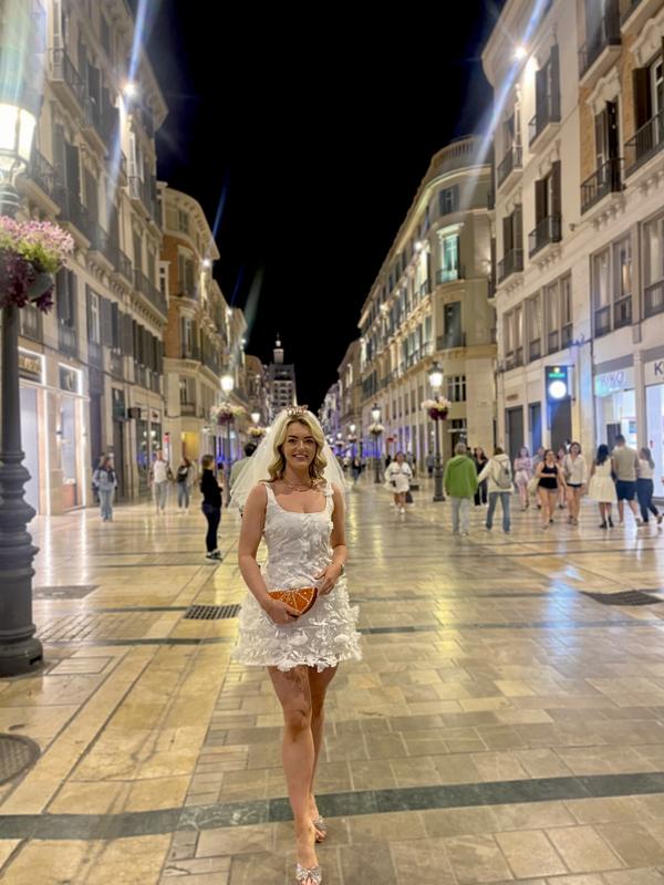 white dress bride Grotesque White Wedding Dress| Wedding Gowns XS / White / Satin