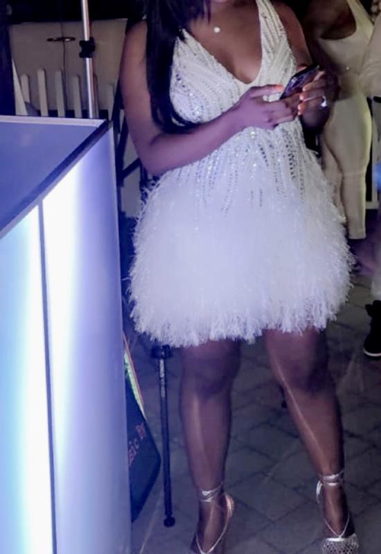 princess polly baby blue dress ASOS EDITION crystal and bead mini dress with faux feather hem in white