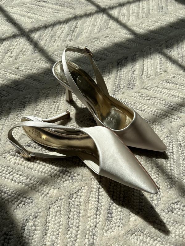 ASOS DESIGN Samber slingback stiletto heels in ivory ASOS