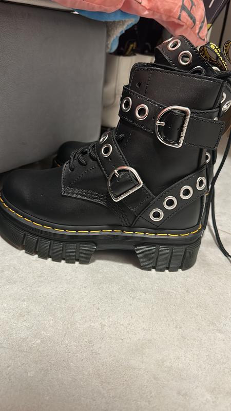 Dr Martens Audrick 8-eye boots with silver hardware in black