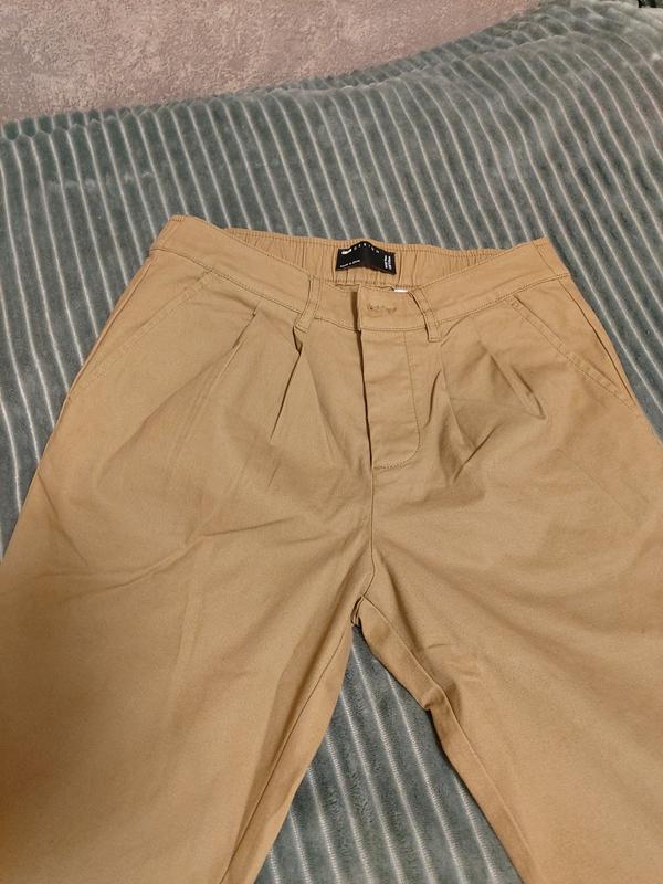 ASOS DESIGN cigarette chinos in stone