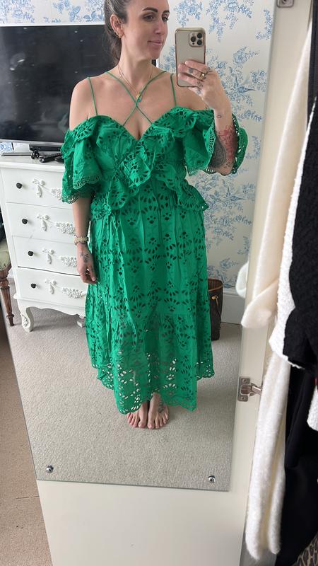 knee length dresses for ladies Ella Eyelet Midi Dress