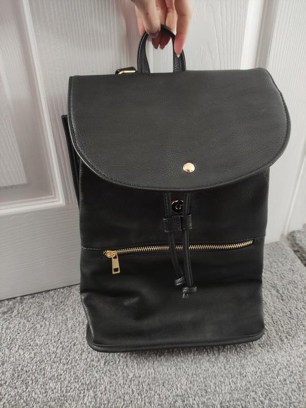 ASOS DESIGN soft backpack with zip detail in black ASOS