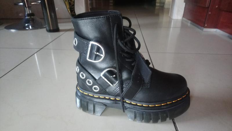 Dr Martens Audrick 8-eye boots with silver hardware in black