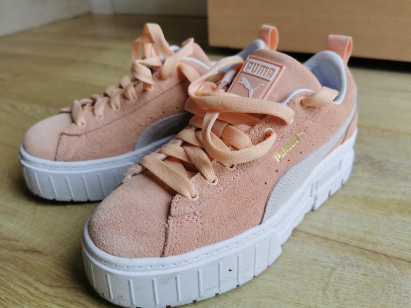 Puma Mayze platform trainers in peach ASOS