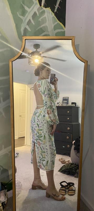 long sleeve midi dress white Velvi - Diana Midi Dress - White