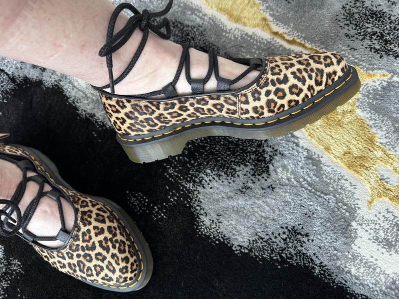 Dr Martens Elphie II lace up shoes in animal print | ASOS