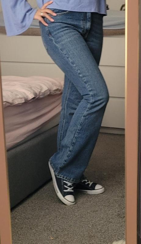Petite Blue Mid Rise Flared Brooke Jeans
