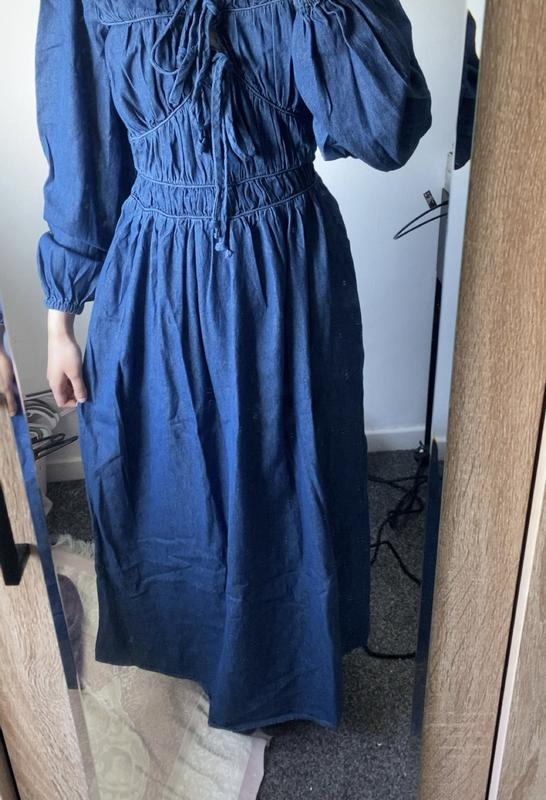 Reclaimed Vintage long sleeve maxi dress in denim | ASOS
