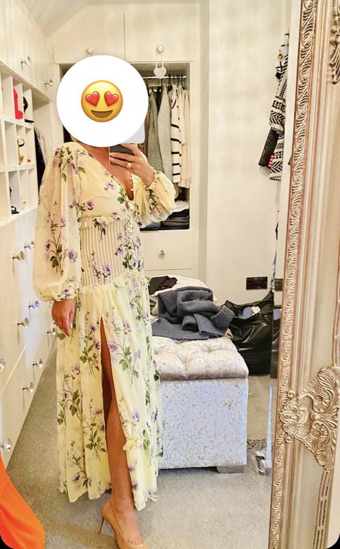 Asos yellow floral dress best sale