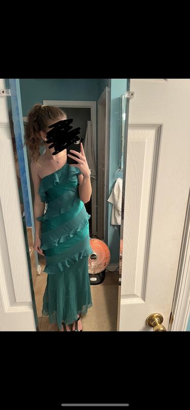 ASOS DESIGN satin bias ruffle maxi dress in forest green | ASOS