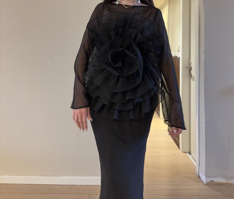 backless black dress with slit Black Backless Maxi Dress with High Slit | Formal Bateau Neck Evening Gown  for Gala Black Tie Events main image 0