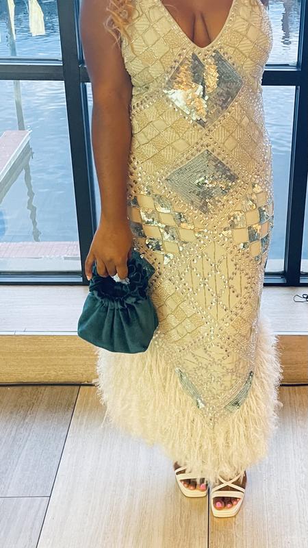 blue feather dress asos Zapakasa Women Sequin Strapless Homecoming Dress Sky Blue Tight Cocktail  Dress with Feathers
