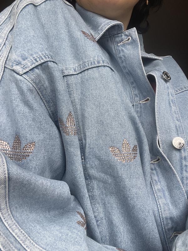 【adidas】 denim jacket with rhinestone embellishment adidas Originals denim jacket with rhinestone embellishment