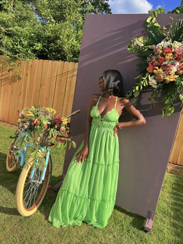 ASOS DESIGN button through tiered maxi dress with lace trim