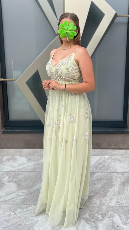 ASOS DESIGN Bridesmaid pearl embellished cami maxi dress with floral  embroidery in sage | ASOS