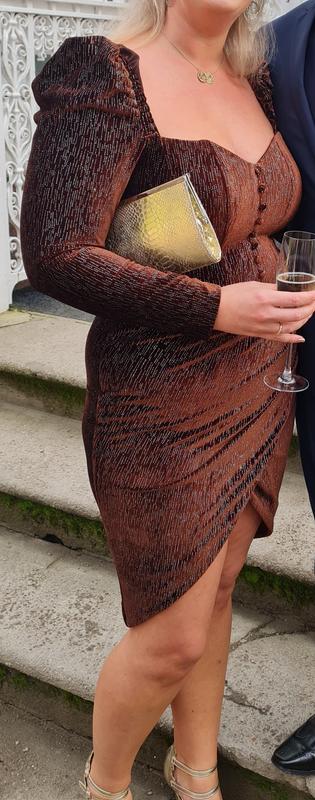lavish alice brown dress Ali Warm Brown Sweetheart Ruched Wrap Maxi Dress  Club L London