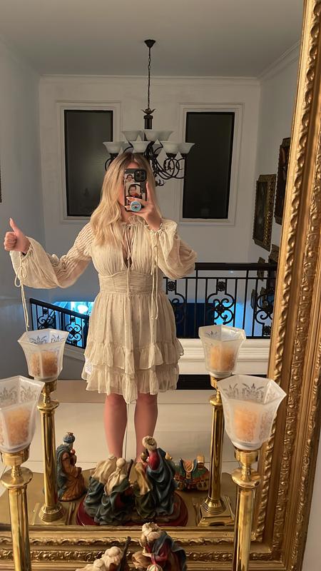 トップス OHESHIO PINTUCK LAYERED MINI DRESS, ワンピース OHESHIO