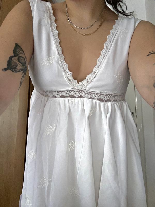 ASOS DESIGN lace insert sleeveless embroidered mini sundress with tie  detail | ASOS