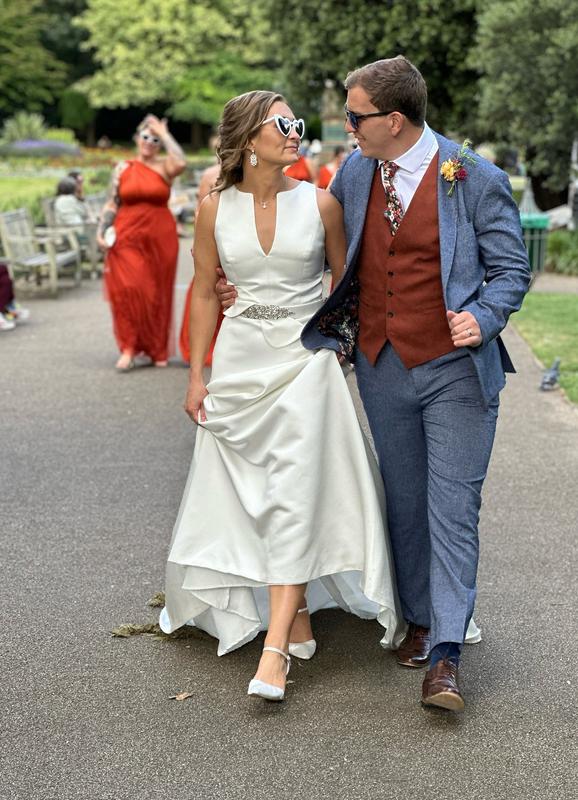 Be Mine Bridal Frankie Scarpe con tacco decorate in raso color