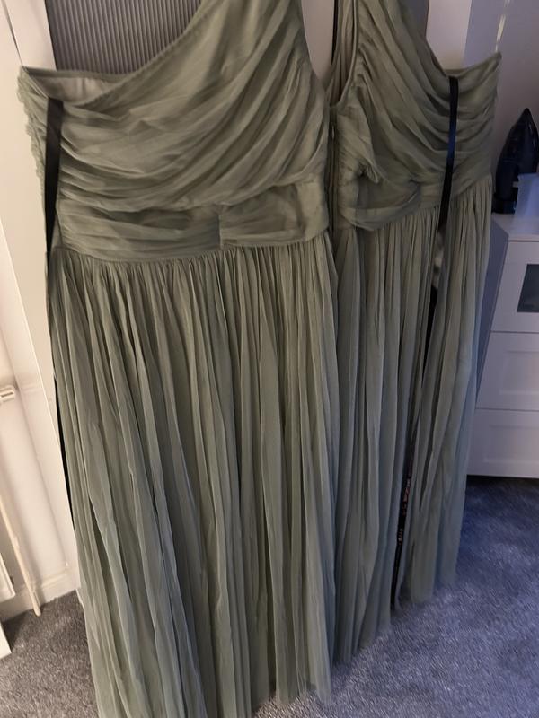 princess polly baby blue dress J Crew Formal Wedding Bridesmaid Grecian Style Dress gown Gray Chiffon Size  0 main image 1