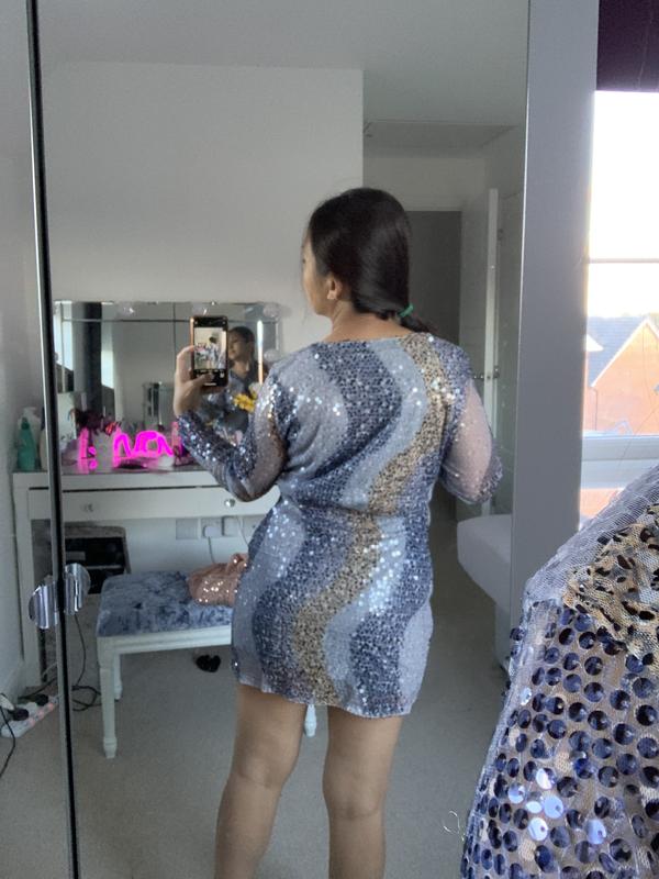 Club L London multi sequin wrap dress | ASOS