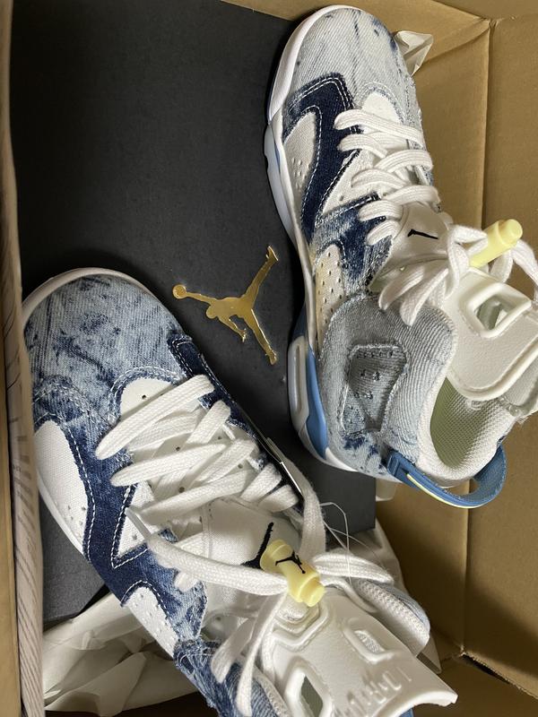 JORDAN BRAND AIR JORDAN 6 RETRO (GS) WHITE/DUTCH BLUE-CITRON TINT