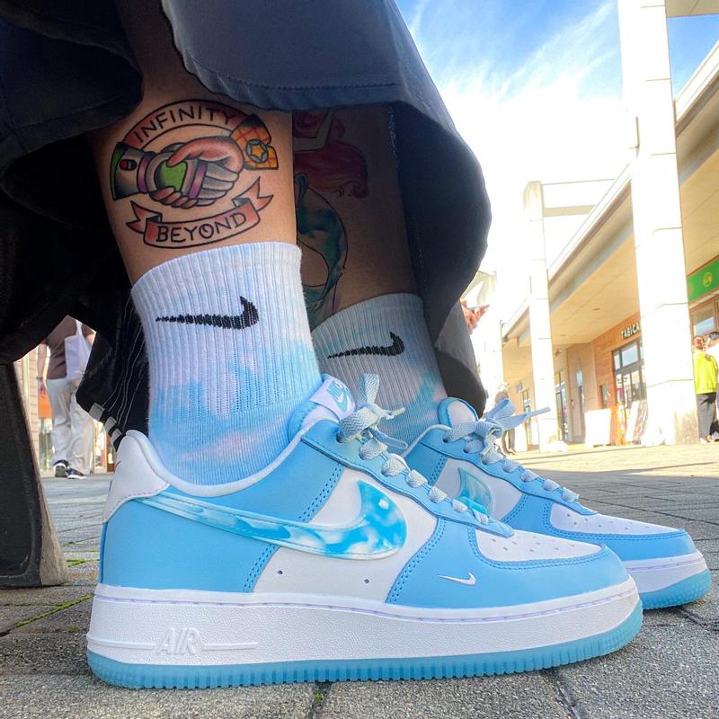 NIKE WMNS AIR FORCE 1 '07 LX WHITE/CELESTINE BLUE-BLUE CHILL 22FA-I