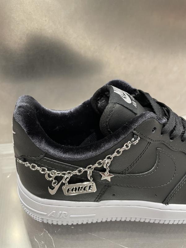 NIKE WMNS AIR FORCE 1 '07 LX BLACK/BLACK-METALLIC SILVER-FLT NIKE WMNS AIR FORCE 1 '07 LX BLACK/BLACK-METALLIC SILVER-FLT
