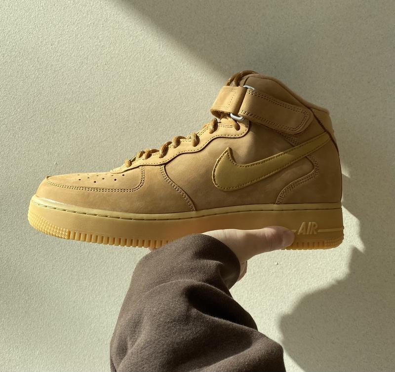 NIKE AIR FORCE 1 MID '07 WB FLAX/WHEAT-GUM LIGHT BROWN-BLACK