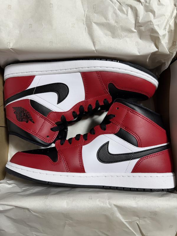JORDAN BRAND AIR JORDAN 1 MID BLACK/BLACK-GYM RED（ジョーダン