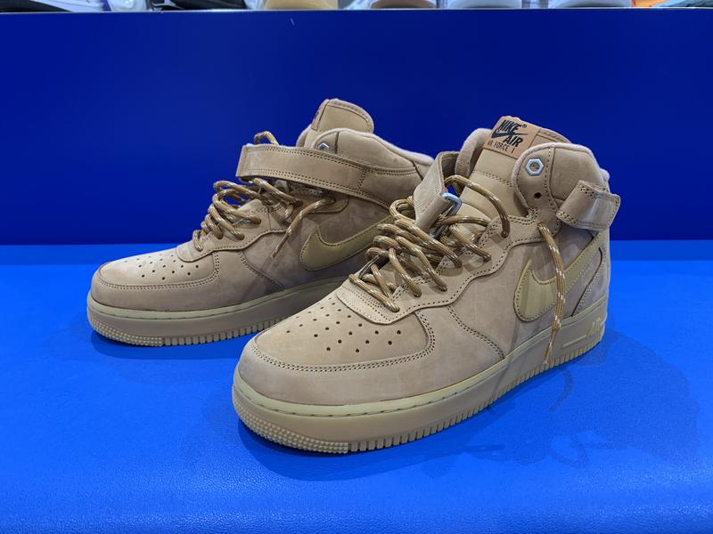 NIKE AIR FORCE 1 MID '07 WB FLAX/WHEAT-GUM LIGHT BROWN-BLACK 22HO-I