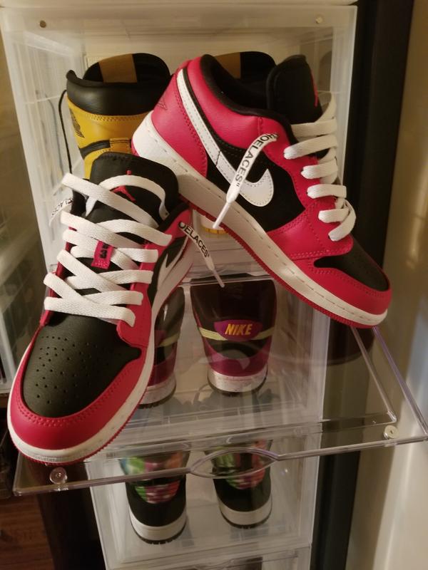 JORDAN BRAND AIR JORDAN 1 LOW (GS) BLACK/WHITE-VERY BERRY