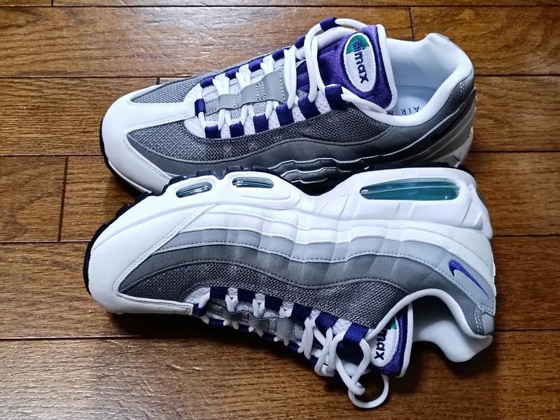 NIKE W AIR MAX 95 BIG BUBBLE WHITE/COURT PURPLE-EMERALD GREEN