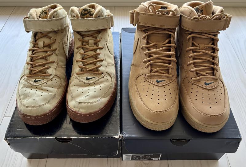 NIKE AIR FORCE 1 MID '07 PRM QS FLAX/FLAX-OUTDOOR GREEN（ナイキ