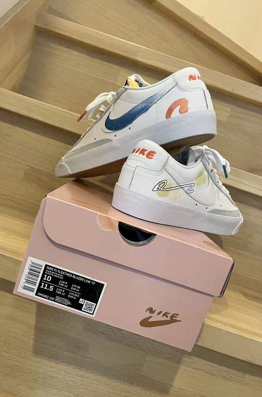 NIKE FLYLEATHER BLAZER LOW '77 WHITE/WHITE-WHITE 21SU-S