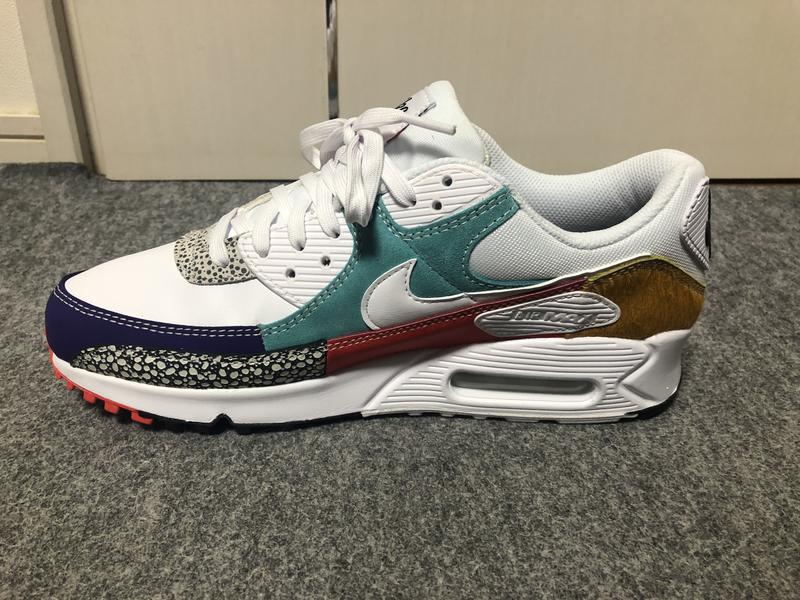 NIKE W AIR MAX 90 SE WHITE/WHITE-LIGHT CURRY-HABANERO RED