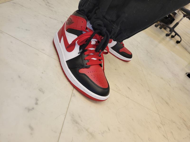 JORDAN BRAND WMNS AIR JORDAN 1 MID BLACK/GYM RED-WHITE