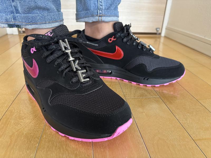 NIKE AIR MAX 1 PRM 型番HV2302 001 24cm Nike Air Max 1 PRM Black and Playful Pink HV2302-001 Men