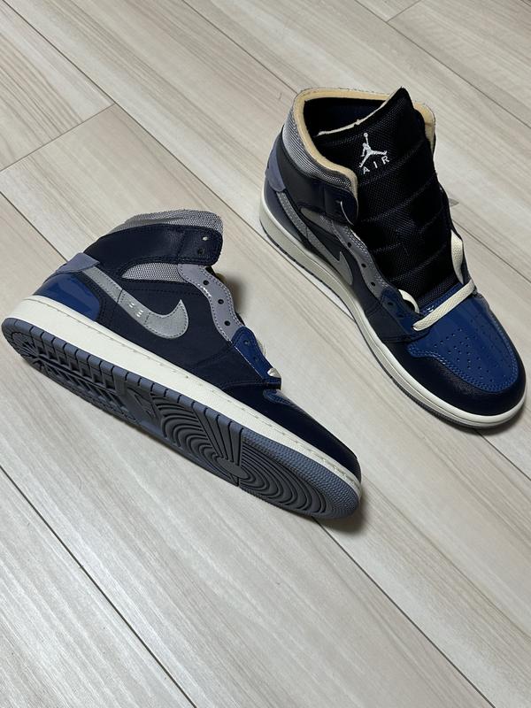 JORDAN BRAND AIR JORDAN 1 MID SE CRAFT OBSIDIAN/WHITE-FRENCH JORDAN BRAND AIR JORDAN 1 MID SE CRAFT OBSIDIAN/WHITE-FRENCH