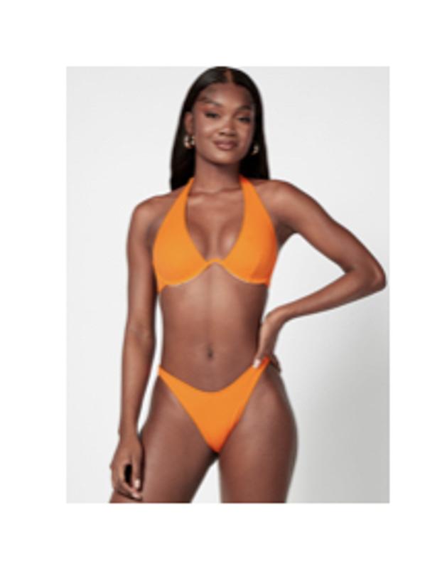 Ibiza orange halter neck bikini top | Orange Mix | Boux Avenue UK